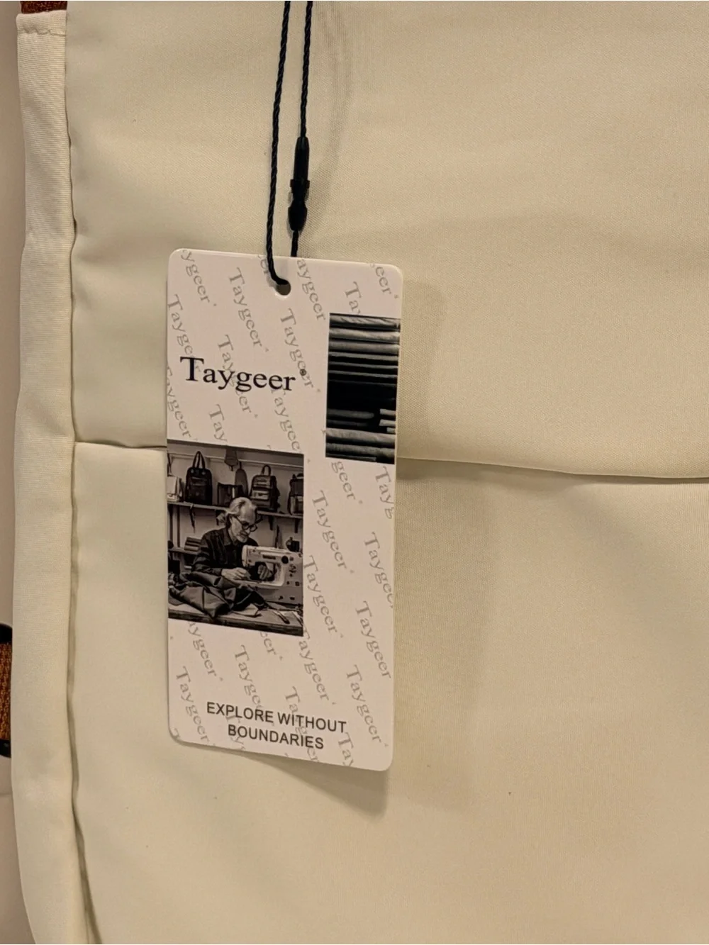 NWT Taygeer Cream and Brown Laptop Travel Backpack